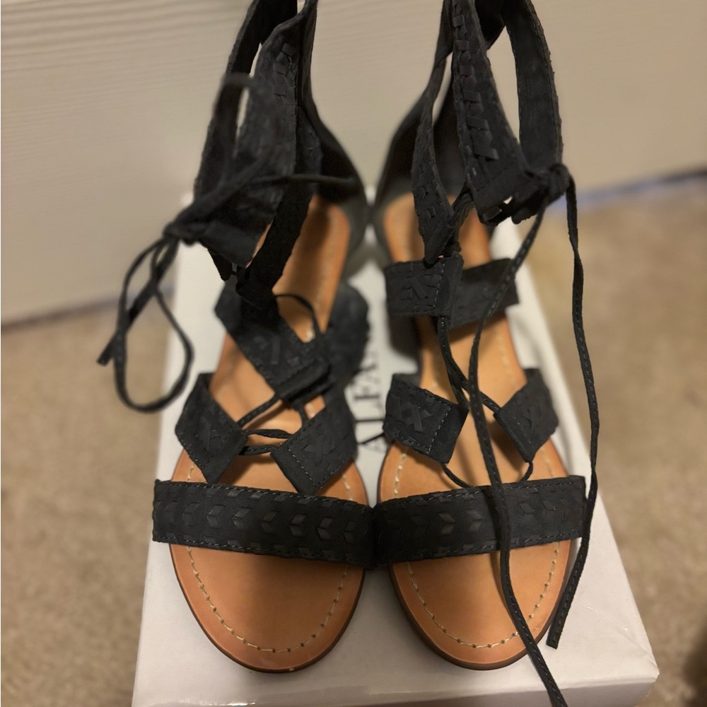 Carlos by Carlos Santana Black Lace-Up Sandals